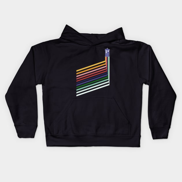 13th Doctor Retro Diagonal Stripes Kids Hoodie by freeves